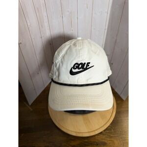 Nike Dri-Fit Aerobill Classic 99 Golf Hat White Adjustable Rope. Vented NikeGolf